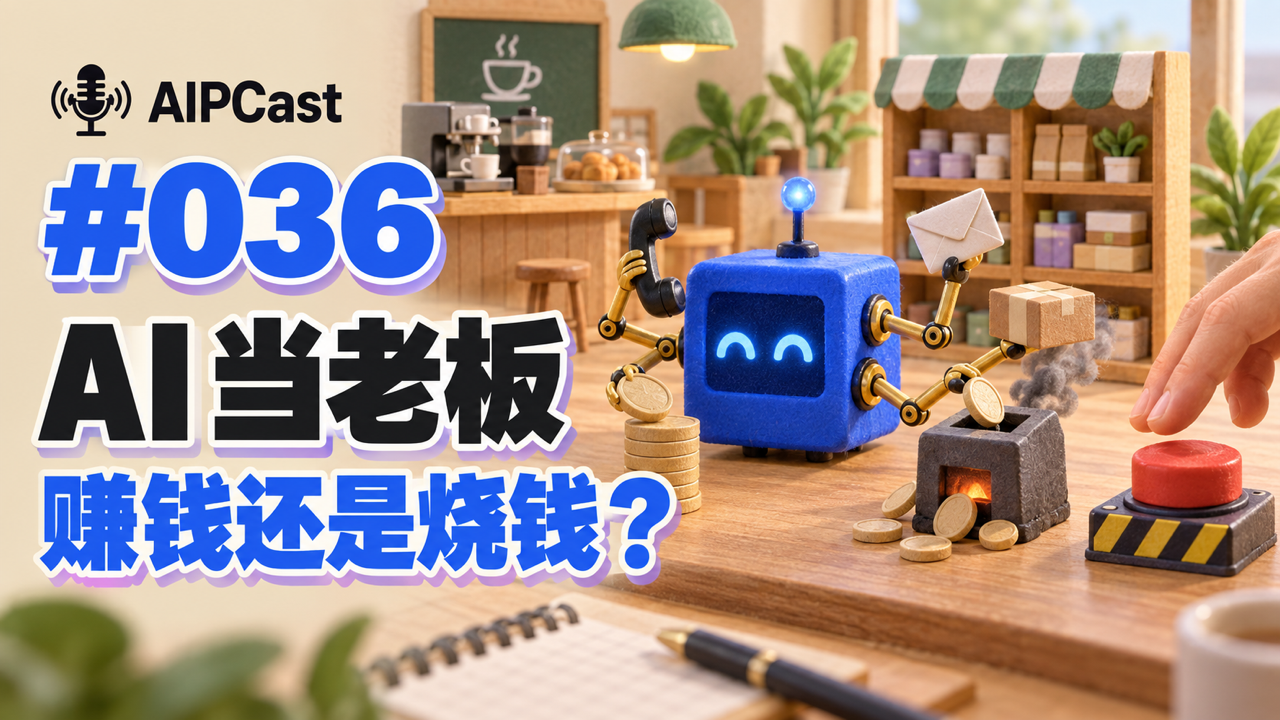 第 036 期节目封面:AI 老板在微缩公司里调度员工、资金和业务